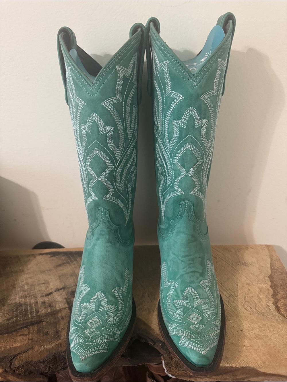 Lane Boots Teal Embroidered Heeled Cowboy Boots
